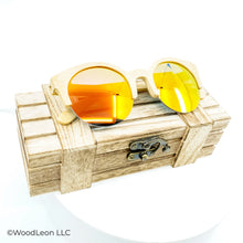 Full Moon Spectacles- Wood Frame circular sunglasses