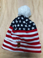 American Flag Beanie w/ leather patch
