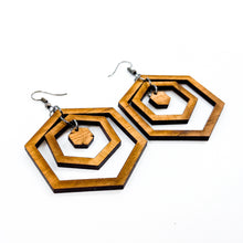Honeycomb Series Wood Earrings