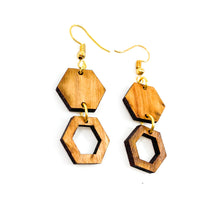 Honeycomb Series Wood Earrings