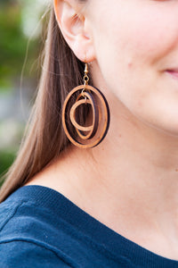Heliocentric Hoops -Wooden Earrings