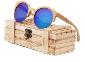 Full Moon Spectacles- Wood Frame circular sunglasses