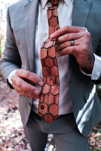 Wood Tie- Honeycomb