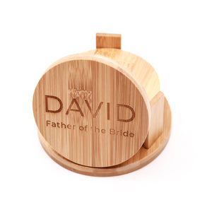 CUSTOMIZED SET of Bamboo Coasters- Square or Circle